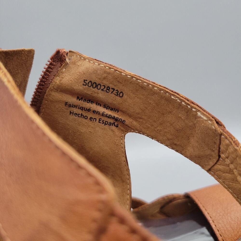 Free People Tan Leather Braided Cutout Sandals - Picture 12 of 12